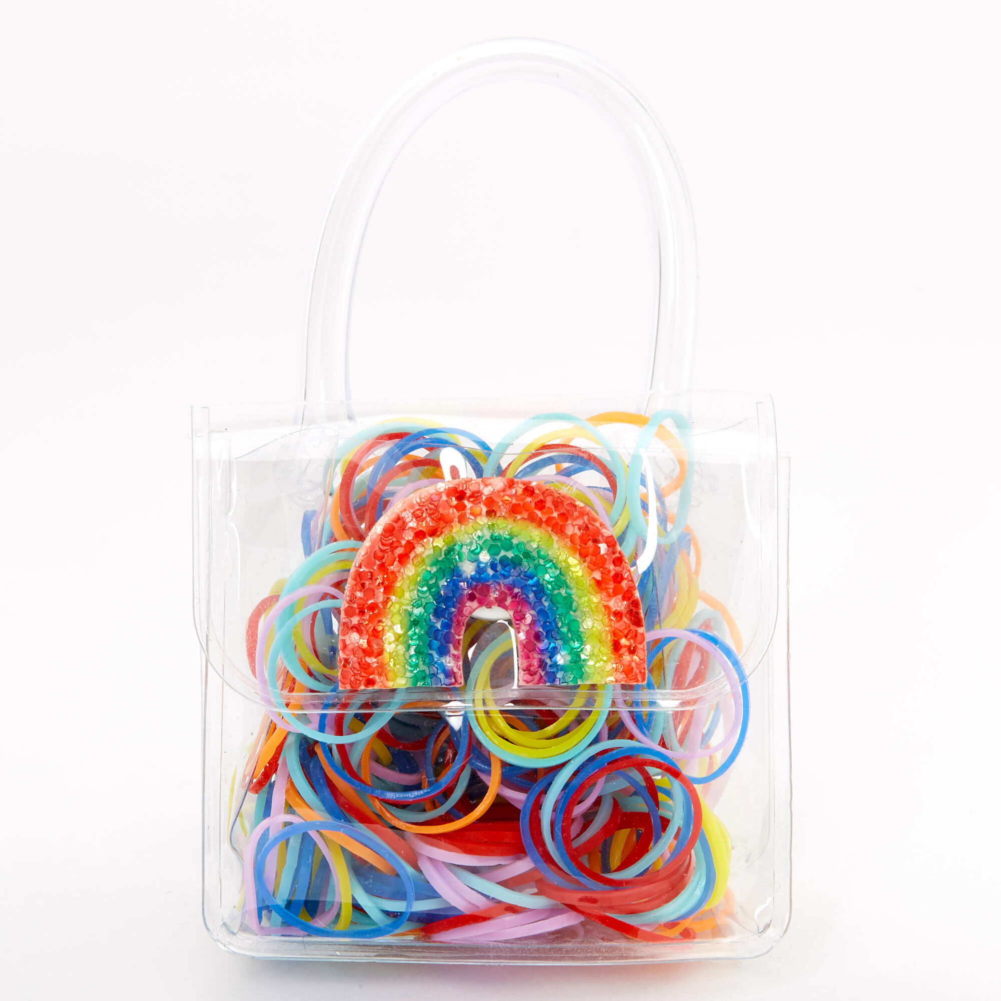 View Claires Club Mini Purse Hair Bobbles Rainbow information