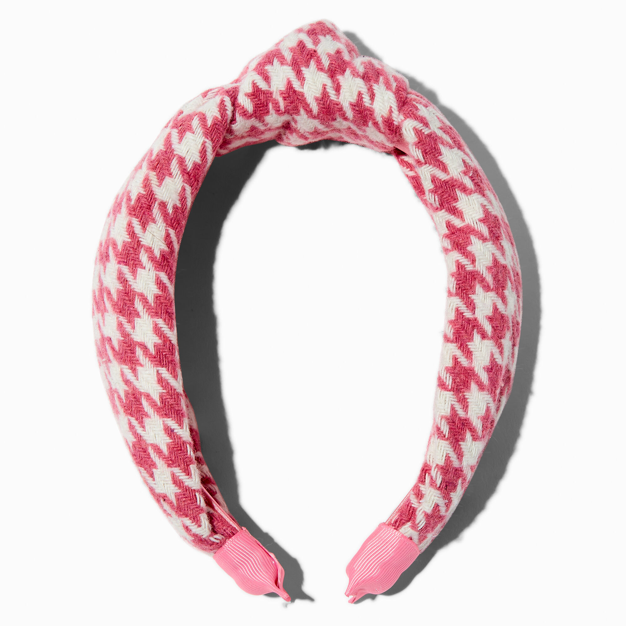 View Mean Girls X Claires Houndstooth Knotted Headband Pink information