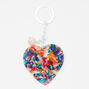 Colorful Mosaic Resin Heart Keychain,