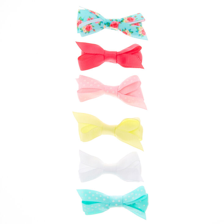 Claire&#39;s Club Pastel Bow Hair Clips - 6 Pack,