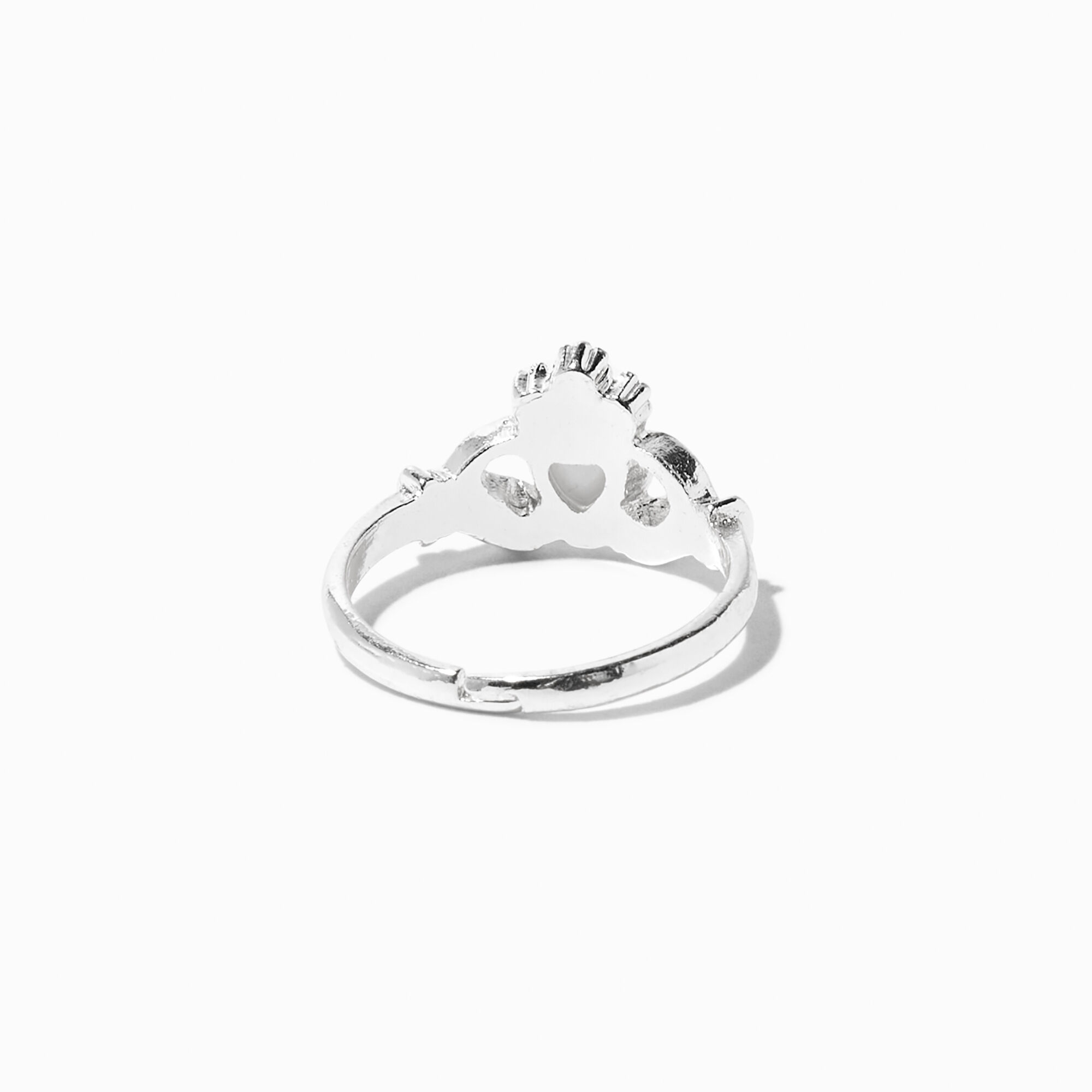 Silver Claddagh Birthstone Ring - June,