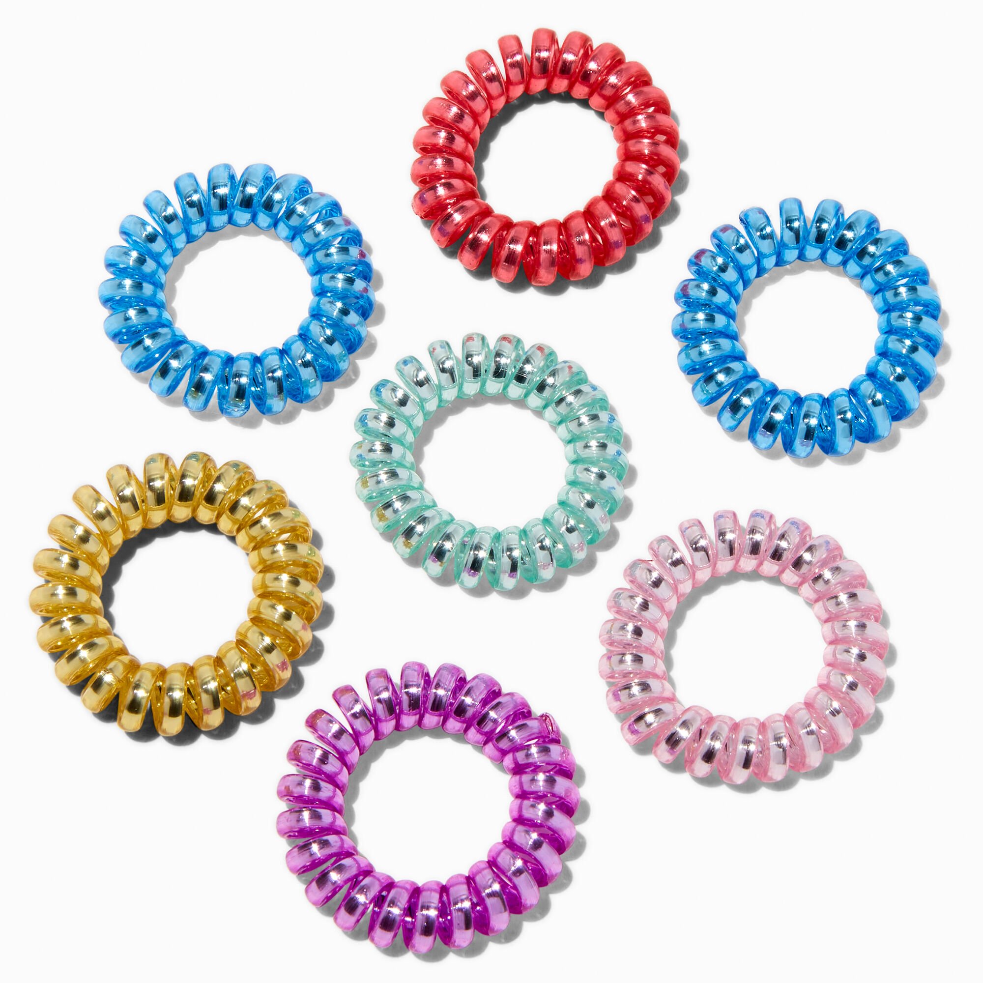 Spiral Hair Tie Soda Can - 7 Pack,