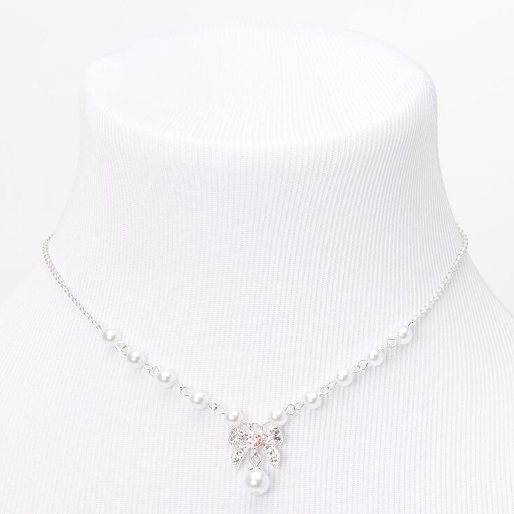 Claire&#39;s Club Pearl Bow Jewelry Set - Pink,