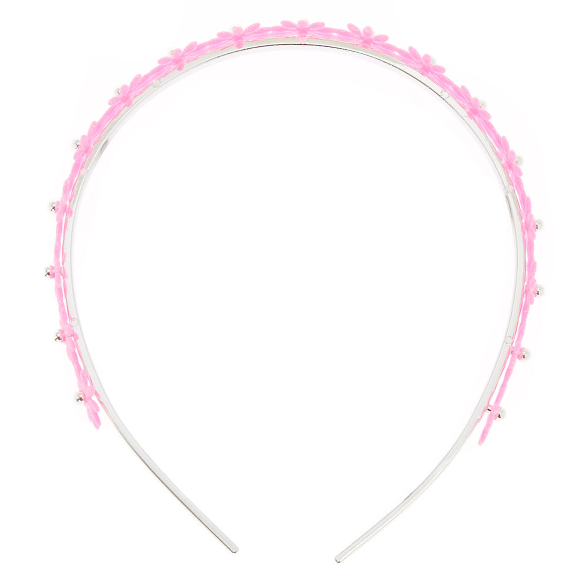 Pink & Silver Daisy Headband | Claire's US