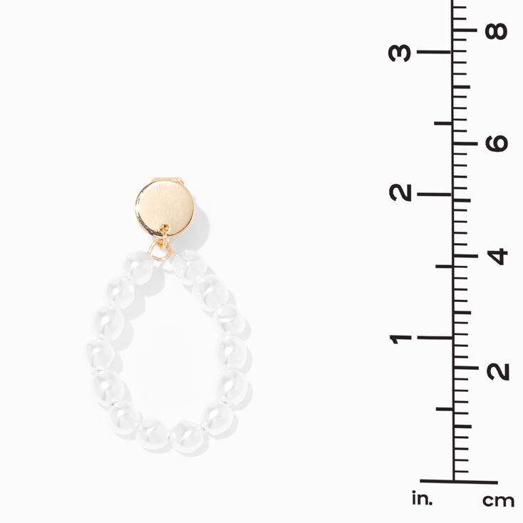 Boucles d&rsquo;oreilles &agrave; clip goutte perle d&rsquo;imitation 2,5&nbsp;cm couleur dor&eacute;e,