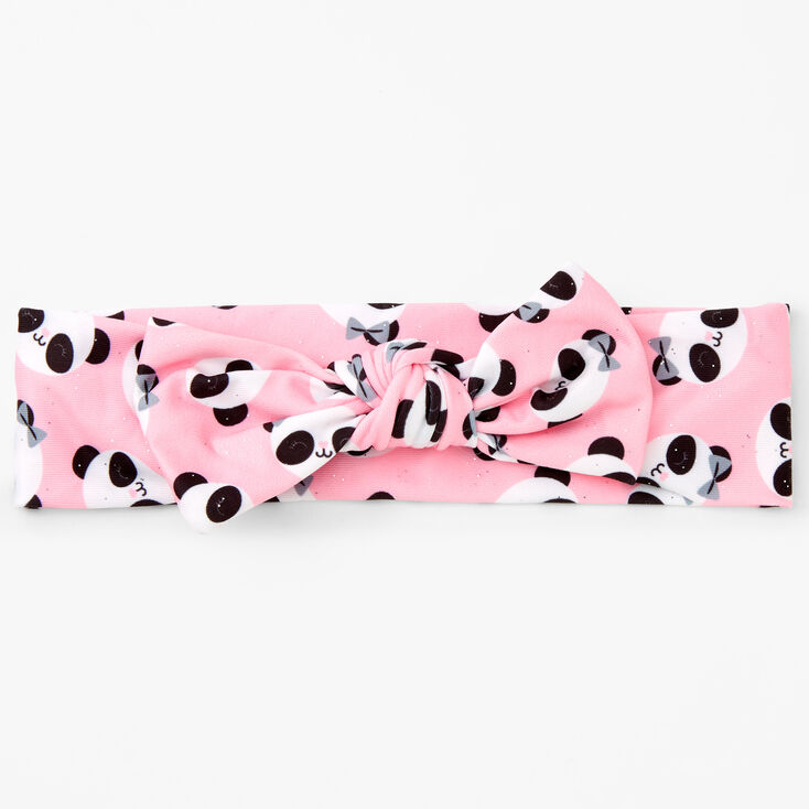 Claire&#39;s Club Panda Print Bow Headwrap - Pink,