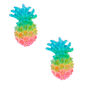 Silver Pastel Rainbow Pineapple Stud Earrings,