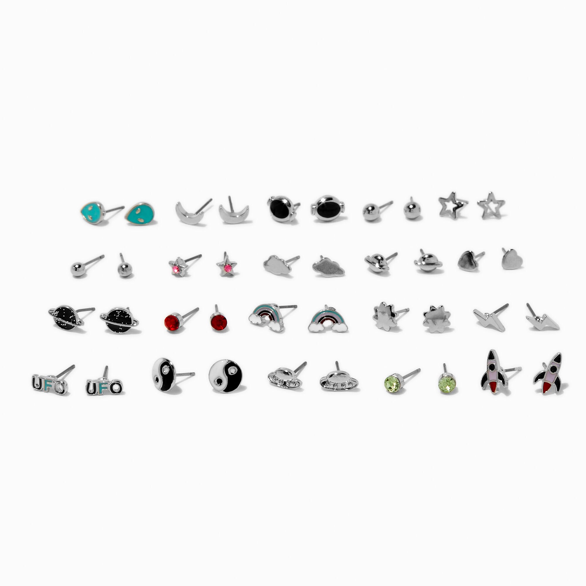 Space Stud Earrings - 20 Pack,
