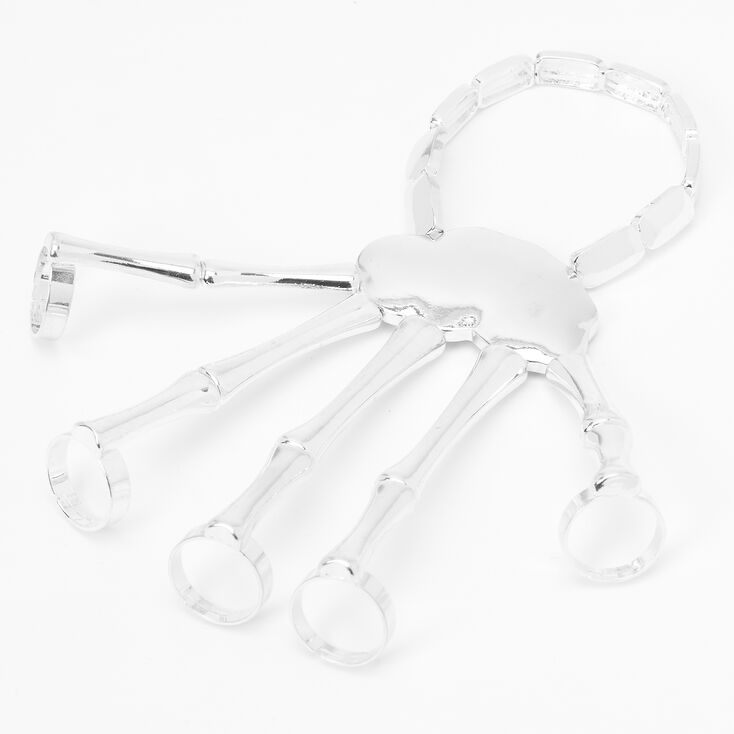 Silver Skeleton Hand Cuff Bracelet,