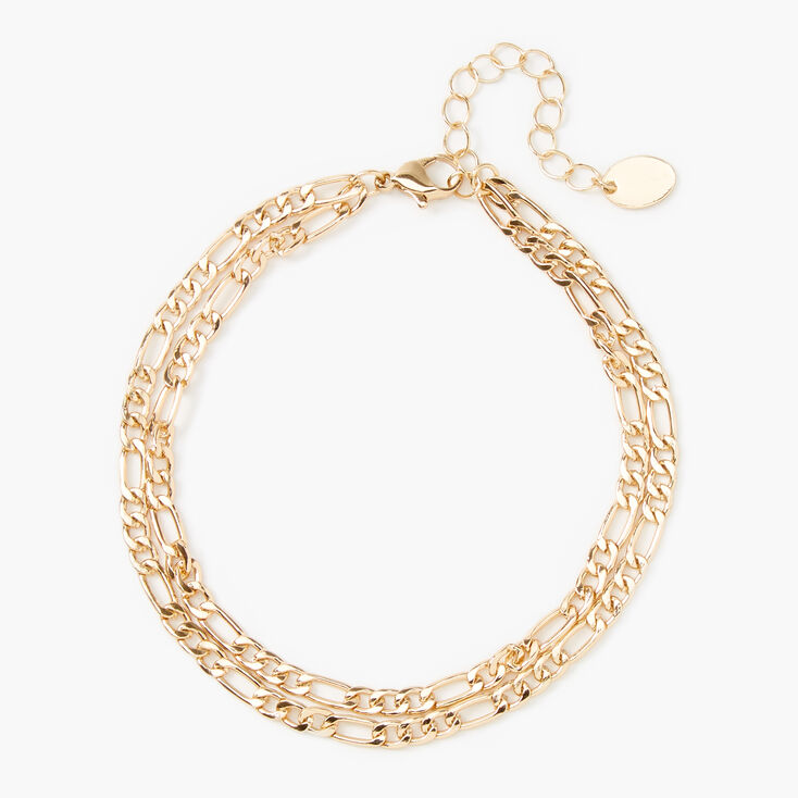 Gold Double Chain Link Anklet,