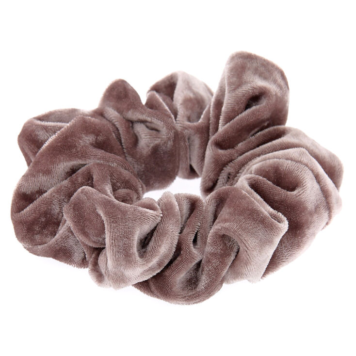 Claire's Chouchou en imitation velours - Gris