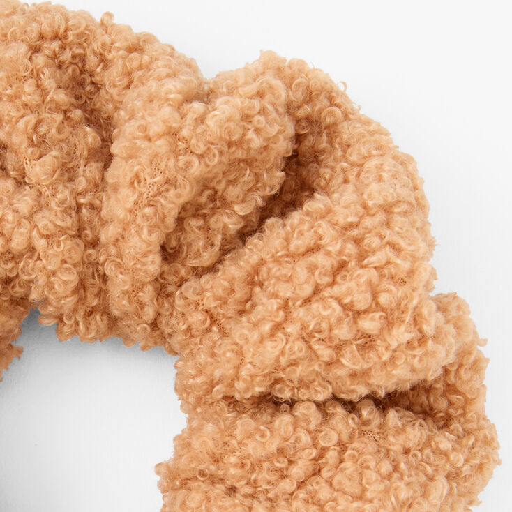 Medium Tan Teddy Hair Scrunchie,