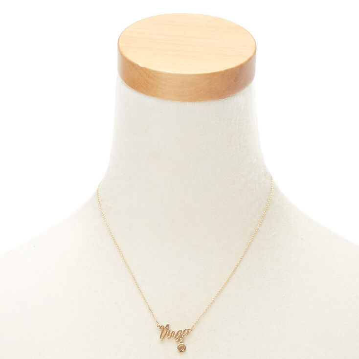 Gold Zodiac Pendant Necklace - Virgo,