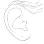 Silver 4MM Pearl Stud Earrings - Pink,