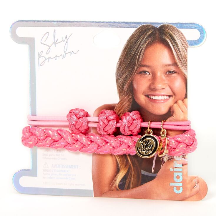 Sky Brown&trade; Adjustable Braided bracelets &ndash; Pink, 2 pack,