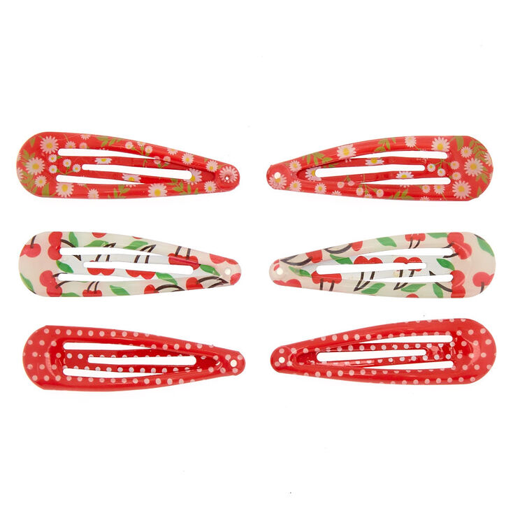Claire&#39;s Club Snap Hair Clips - Red, 6 Pack,