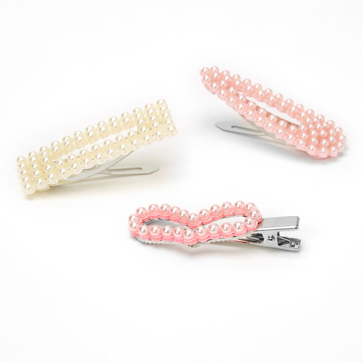 Claire&#39;s Club Pearl Hair Clips - 3 Pack,