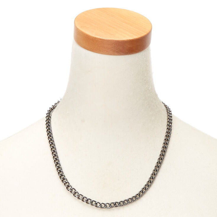 Hematite Embellished Chain Necklace,