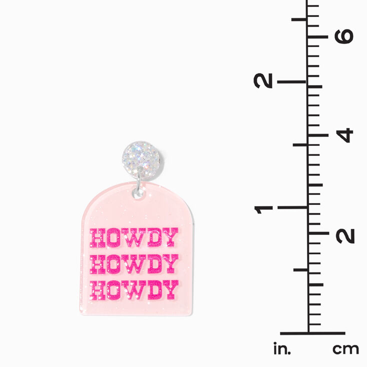 Pink Howdy Neon Sign 1&#39;&#39; Drop Earrings,