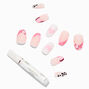 Trendy Pink Checkered Coffin Vegan Faux Nail Set &#40;24 Pack&#41;,