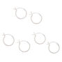 Sterling Silver 10MM Hinge Hoop Earrings - 3 Pack,