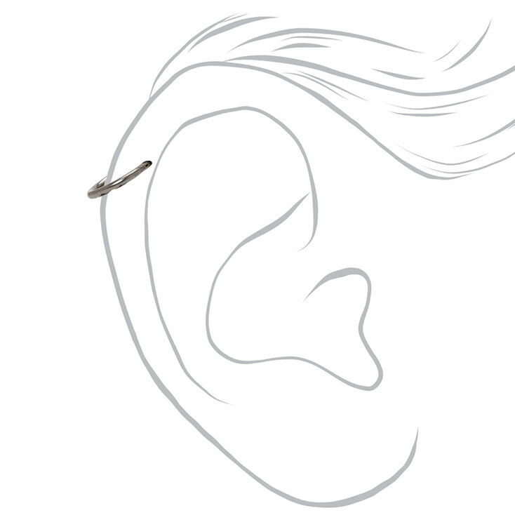 Silver Titanium 18G Crystal Cartilage Earring,
