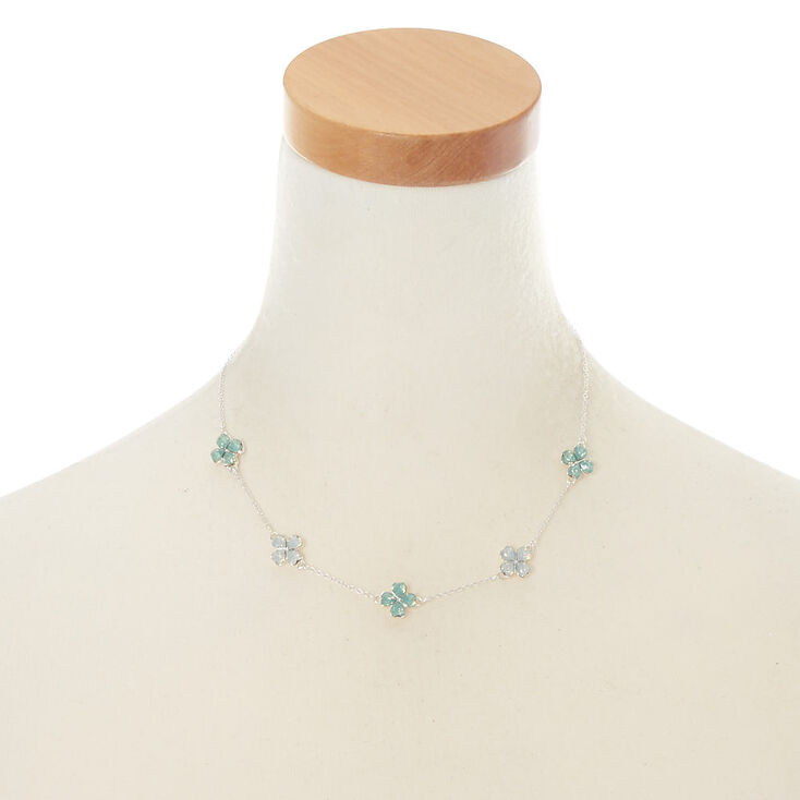 Silver Gem Shamrock Jewelry Set - Green, 2 Pack,