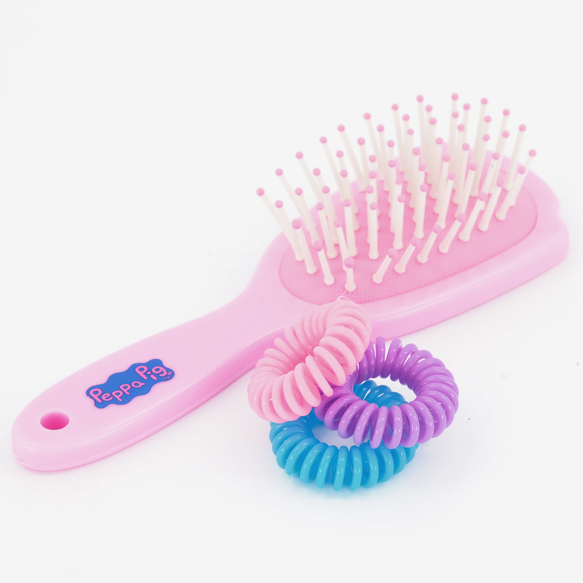 Peppa Pig™ Brush and Spiral Hair Bobbles – 4 Pack,