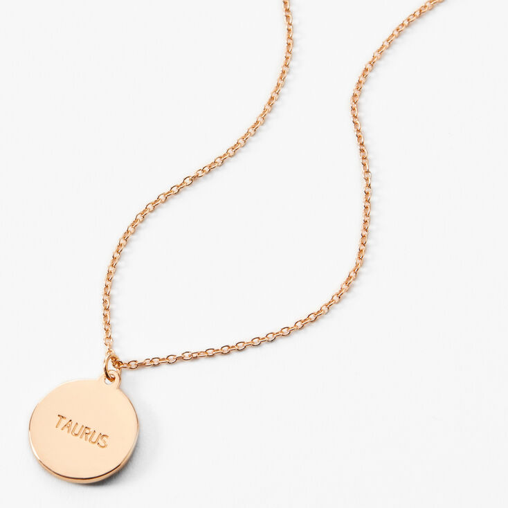 Gold Zodiac Mood Pendant Necklace - Taurus | Claire's US
