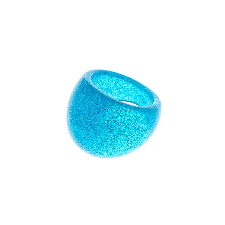 Retro Glitter Ring - Blue,