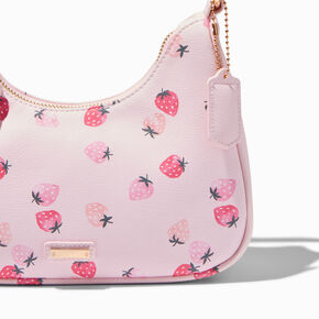 Pink Strawberry Print Shoulder Bag,