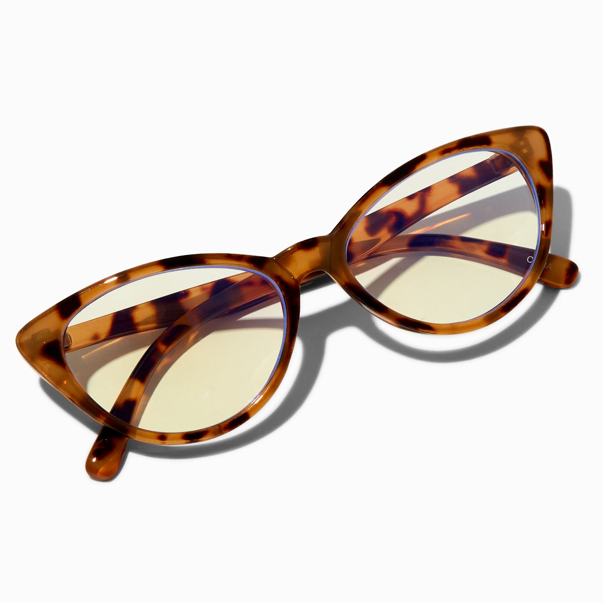 Solar Blue Light Reducing Tortoiseshell Cat Eye Clear Lens Frames,