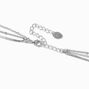 Silver-tone Baguette Multi-Strand Chain Necklace,