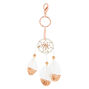 Dreamcatcher Feather Keychain - White,