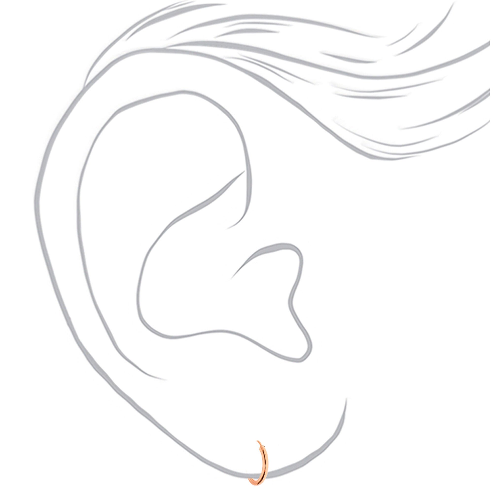 C LUXE by Claire's 18k Rose Gold Plated Cubic Zirconia Earring Set - 3 Pack,