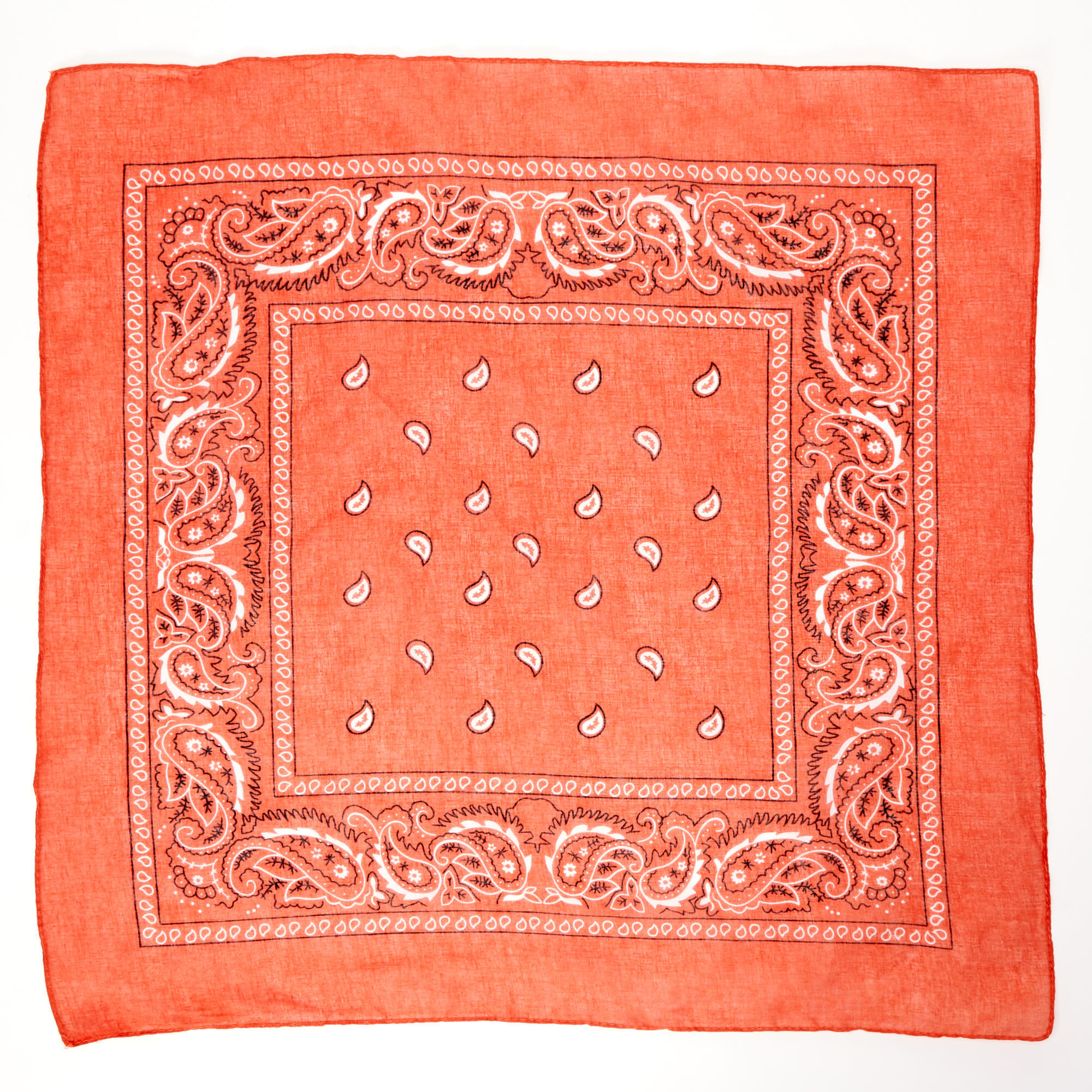 Bandeau bandana motif cachemire - Rouille,