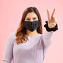 Black Tulle Pleated Face Mask - Adult,