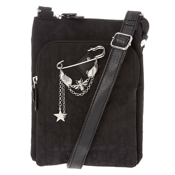Black Crossbody Bag with Chain Accent | Claire&#39;s US