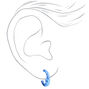 Crescent Moon Hoop Earrings - Blue,