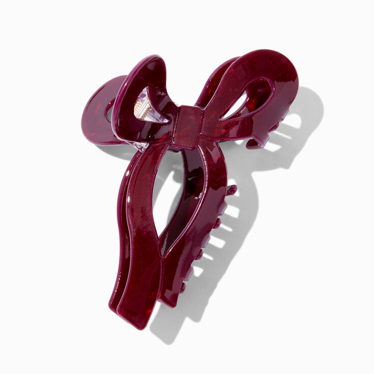 Pince &agrave; cheveux n&oelig;ud bordeaux,