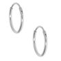 Silver-tone Titanium 12mm Sleek Hoop Earrings,