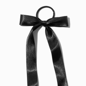 Black Satin Bow Hair Tie,