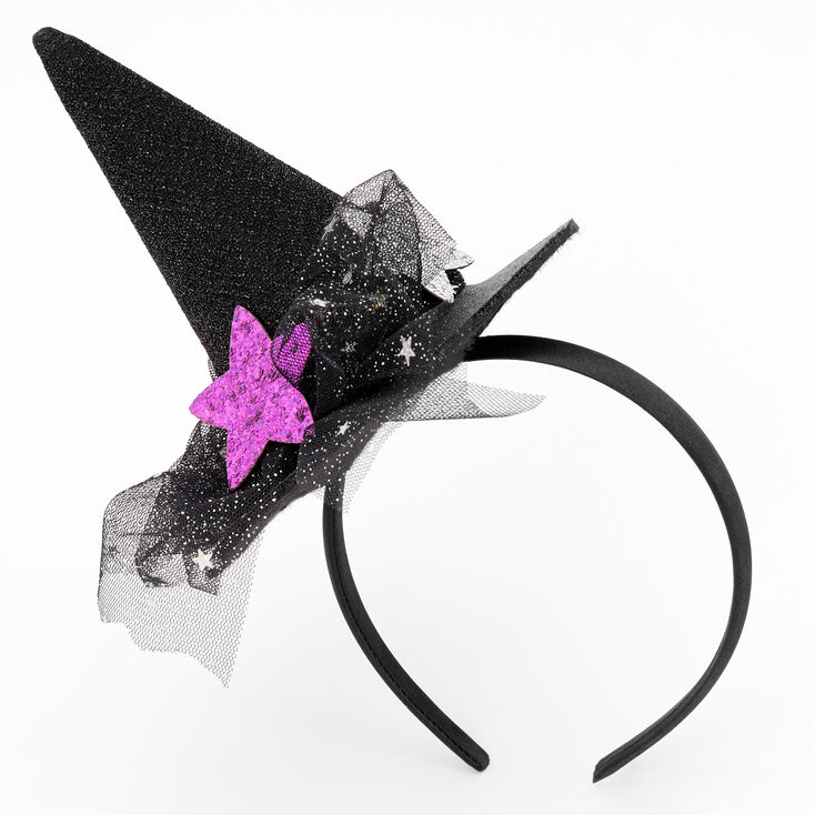 Star Glitter Witch Hat Headband - Black | Claire's US