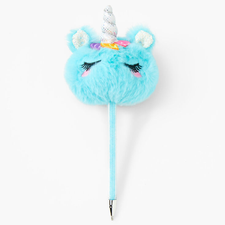 Plush Unicorn Pen - Aqua,