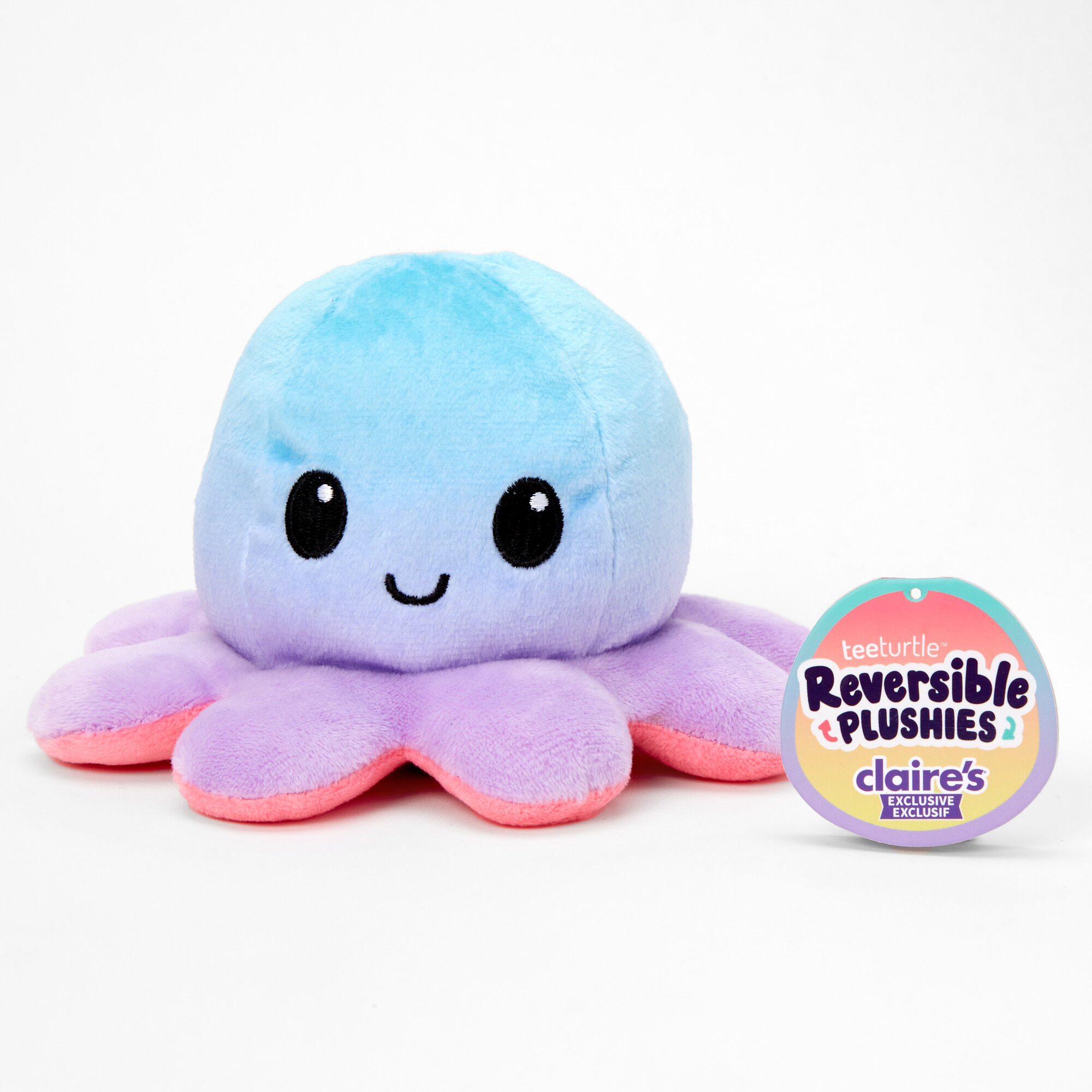 Claire's Pieuvre peluche réversible au dégradé de couleurs TeeTurtle™ en exclusivité chez Claire's
