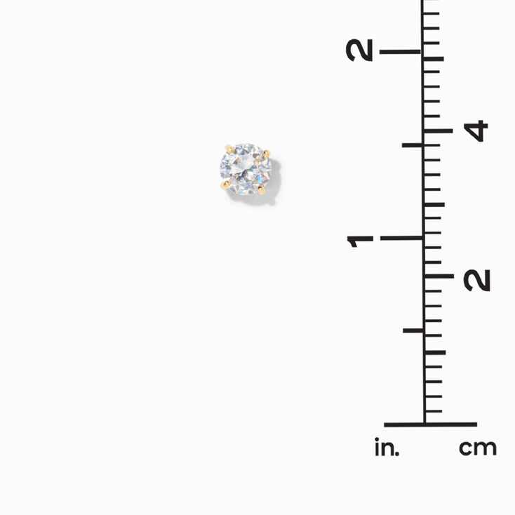 C LUXE by Claire&#39;s 18kt Gold Plated Cubic Zirconia Graduated Round Basket Stud Earrings - 3 Pack,