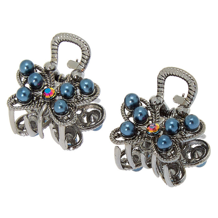 Claire's Lot de 2 mini pinces à cheveux couleur argentés papillon