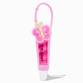 Claire&#39;s Club Pink Butterfly Lip Gloss Tube,
