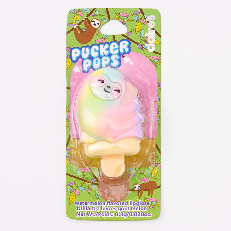 Pucker Pops&reg; Rainbow Sloth Lip Gloss - Watermelon,