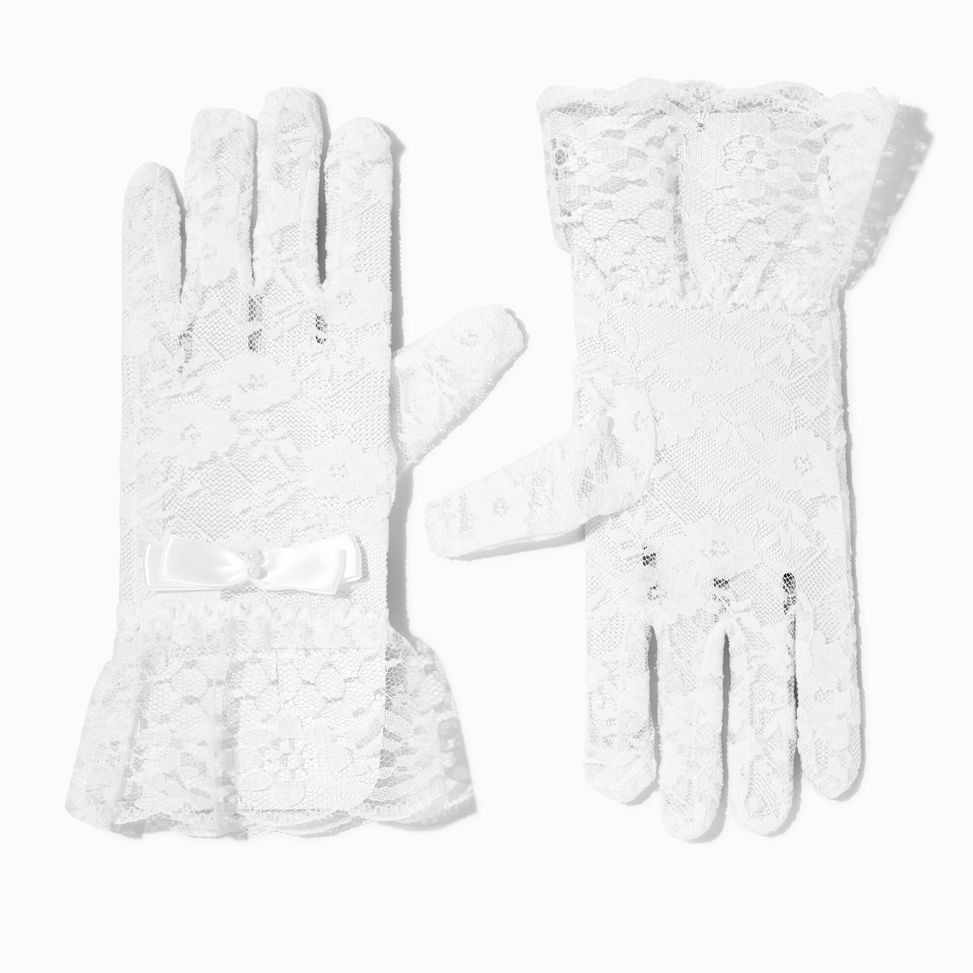 View Claires Club Special Occasion Lace Gloves 1 Pair White information